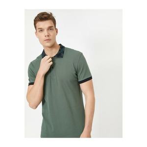 Koton Men's Green Polo Neck Short Sleeve Cotton Tisört vyobraziť