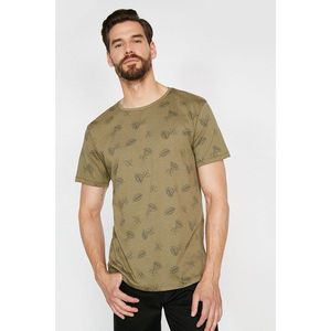 Koton Men's Green Patterned T-Shirt vyobraziť