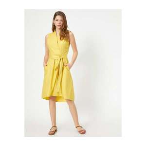 Koton Women's Yellow Waist Tie Dress vyobraziť