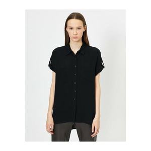 Koton Women's Black Pocket Detail Shirt vyobraziť
