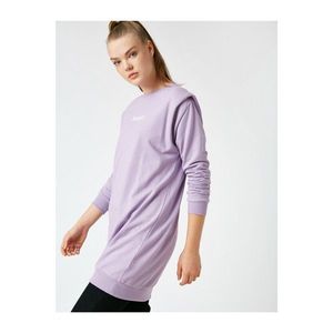 Koton Women's Purple Cotton Vatkali Printed Sweatshirt vyobraziť