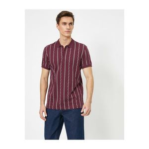 Koton Men's Burgundy Polo Neck T-shirt vyobraziť