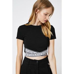 Koton Women's Black Tshirt Ss vyobraziť