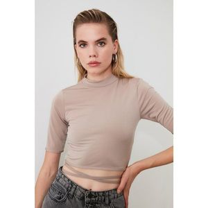 Trendyol Mink Binding Detailed Knitted Blouse vyobraziť