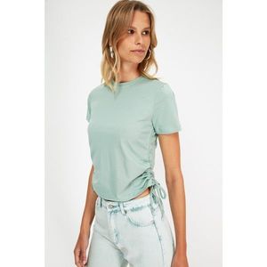Trendyol Mint Pleated Basic Knitted T-Shirt vyobraziť