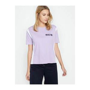 Koton Women's Purple Embroidered T-shirt vyobraziť