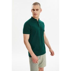 Trendyol Emerald Green Men's Crew Neck Short Sleeve Slim Fit Polo Collar T-shirt vyobraziť