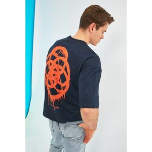 Trendyol Navy Blue Male Oversize T-Shirt vyobraziť