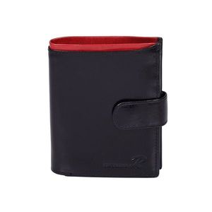 Black and red leather wallet for a man with a clasp vyobraziť