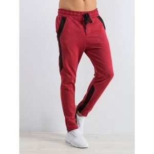 Men's sweatpants with burgundy inserts vyobraziť