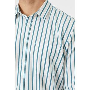 Koton Men's Blue Striped Shirt vyobraziť