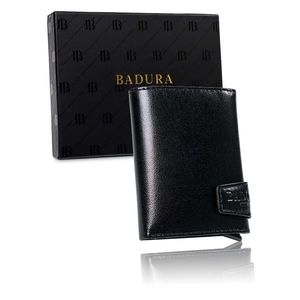 BADURA Black small men´s leather wallet vyobraziť