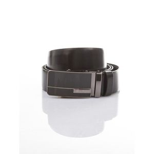 Men´s black leather belt with automatic clasp vyobraziť