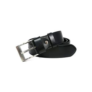Men´s black leather belt with decorative stitching vyobraziť