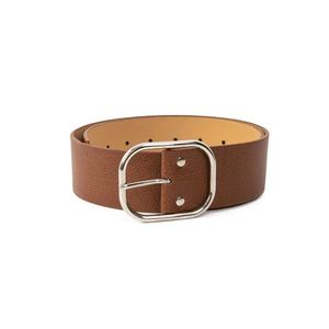 RUE PARIS Brown eco-leather belt vyobraziť