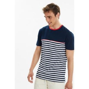 Trendyol Navy Blue Men's Regular Fit Short Sleeve Striped T-Shirt vyobraziť