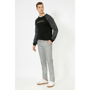 Koton Men's Gray Checkered Trousers vyobraziť