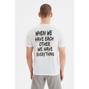 Trendyol White Men's Regular T-Shirt vyobraziť