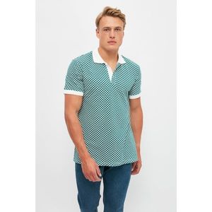 Trendyol Green Men's Slim Fit Short Sleeve Buttoned Polo Collar T-shirt vyobraziť