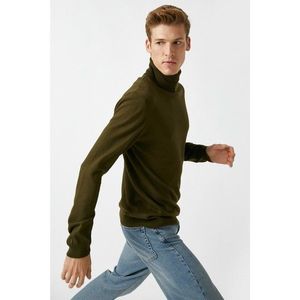 Koton Men's Green Turtleneck Long Sleeve Slim Fit Sweater vyobraziť
