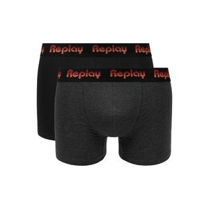 Replay Boxerky Boxer Style 5 Jacquard Logo 2Pcs Box - Black/D G Mel/Red vyobraziť