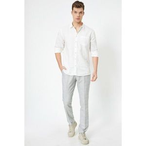 Koton Men's Gray Checkered Pocket Detailed Trousers vyobraziť
