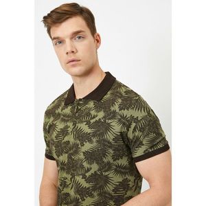 Koton Men's Green Polo Neck T-Shirt vyobraziť