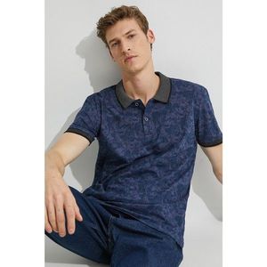 Koton Men's Navy Blue Patterned T-Shirt vyobraziť