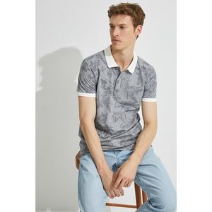 Koton Men's Gray Patterned T-Shirt vyobraziť