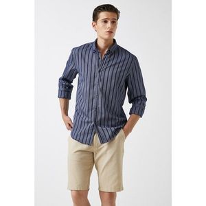 Koton Men's Navy Striped Shirt vyobraziť