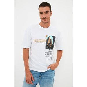 Trendyol White Men's T-Shirt vyobraziť