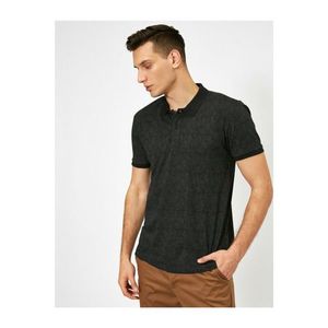 Koton Slim Fit T-shirt with Men's Grey Polo Neck Pattern vyobraziť