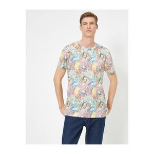 Koton Men's MulticolorEd Men's Patterned T-shirt vyobraziť