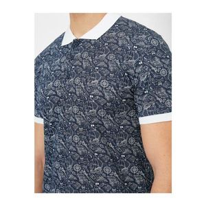 Koton Men's Navy Patterned T-shirt vyobraziť