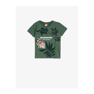 Koton Baby Boy Green Crew Neck Embroidered Short Sleeve T-Shirt vyobraziť