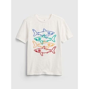 GAP Dětské tričko shark graphic t-shirt vyobraziť