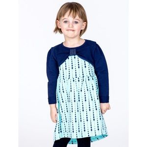 Cotton children´s dress with print and long sleeves, mint vyobraziť