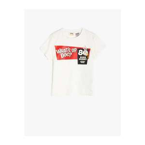 Koton Kids White Cotton Warner Bros Licensed Bugs Bunny Printed T-Shirt vyobraziť