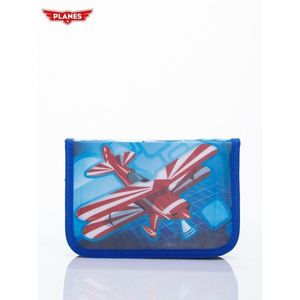 Blue school pencil case with Airplane motif vyobraziť