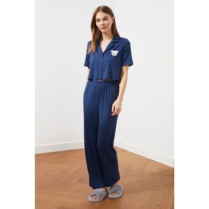 Trendyol Blue Kaskorse Knitted Pyjama Set vyobraziť