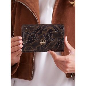 Women´s wallet with an embossed black and brown motif vyobraziť
