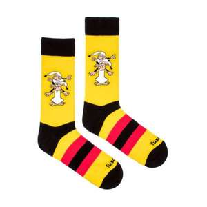 Žlté vzorované ponožky Fusakle Kremienok a Chocholusik vyobraziť