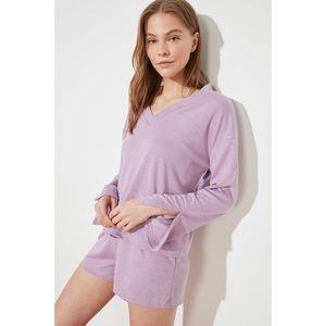 Trendyol Purple Knitted Pyjama Set vyobraziť
