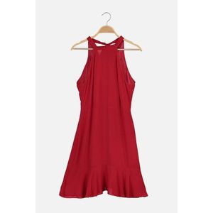 Trendyol Red Halter Neck Patterned Dress vyobraziť