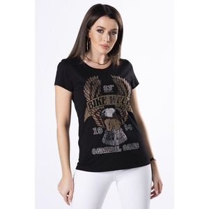 cotton t-shirt with shiny crystals on the bust vyobraziť