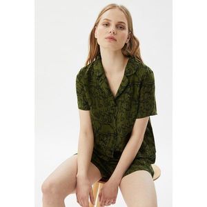 Trendyol Green Printed Woven Pajamas Set vyobraziť