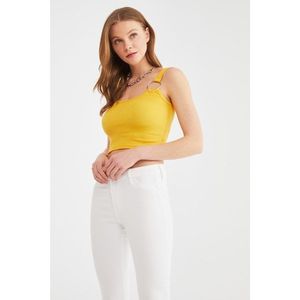 Trendyol Mustard Ring Detailed Knitted Blouse vyobraziť