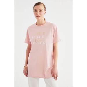 Trendyol Powder Printed Knitted Tunic T-shirt vyobraziť