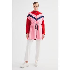 Trendyol Pink Color Paneled Zippered Knitted Tunic vyobraziť