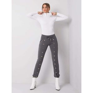 Dark gray cotton pants for women vyobraziť